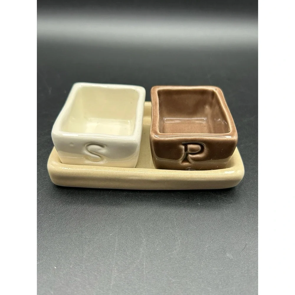Pottery Barn Salt And Pepper Cellar With Tray Barbara Eigin Collection